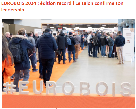 EUROBOIS 2024 : dition record ! Le salon confirme son leadership.